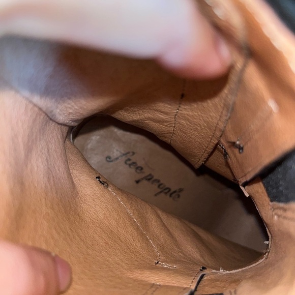 FREE PEOPLE Black Suede Heeled Boots size 37/ 6.5 - Picture 3 of 6